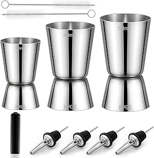 Cocktail Jigger Messbecher Edelstahl Barmaß 3cl/4cl/5cl Gin Measuring Cups Set Klein Doppelmaß …