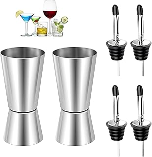 2 Stück Cocktail Messbecher, 2cl & 4cl Dual Spirit Measure Cup Jigger mit 4 Flaschenausgießer, …