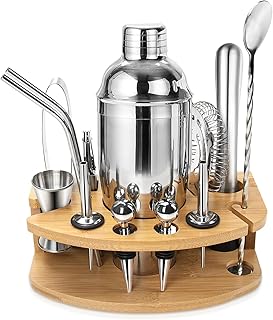 Cocktail Shaker Set, Edelstahl Cocktail Set, 14-teiliges Barkeeper Kit Barzubehör, Cocktails Mix…