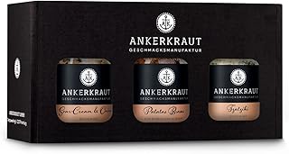 Ankerkraut Geschenkset Dips, Geschenk-Box mit 3 Gewürzen für Dips im Korkenglas, Tzatziki, Pata…