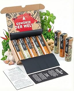 TIMBER TASTE® 5 Gewürze aus aller Welt – Seltenes Gewürz Geschenkset Männer – Gewürzset Gesc…