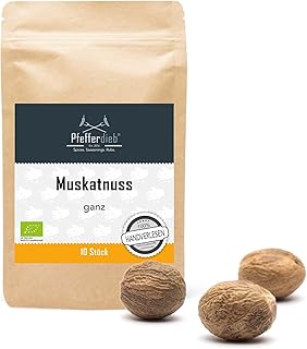 Muskatnuss ganz, Muskat BIO, handverlesen, A-Qualität erntefrisch aus Sri Lanka, laborgeprüft 1…