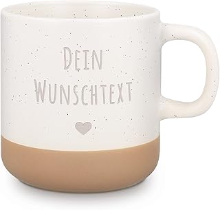 GRAVURZEILE Gravierte Steingut Tasse – Wunschtext – Personalisiert mit deinem Text – Geschenk fü…