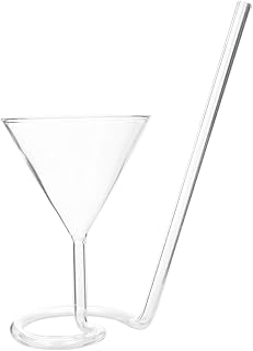 DOITOOL Kreative Spiral Cocktailgläser Mit Integriertem Strohhalm Transparentes 8X7.5X7.6 Zoll W…