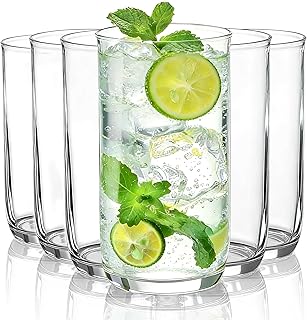 HOMQUEN 400 ml Highball-Gläser, 6 Stück Trinkgläser, PET-Klarglas-Wassergläser, Biergläser, …
