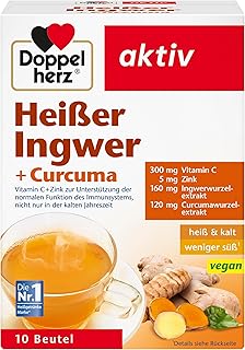 Doppelherz Heißer Ingwer und Curcuma – Vitamin C und Zink zur Unterstützung der normalen Funkti…