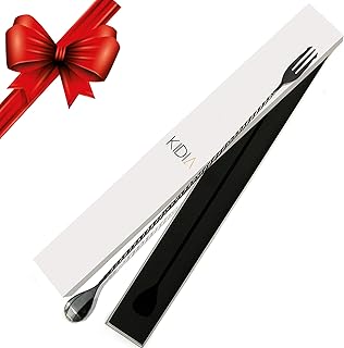 Kidia Bar Spoon Trident 40 cm – Profi Barlöffel aus Edelstahl 304 – Spiralgriff & Trident-Sp…