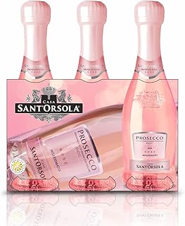Sant’Orsola Prosecco D.O.C. Rosè Millesimato – trocken – Schaumwein Italien Wein 3 kleine Flasch…