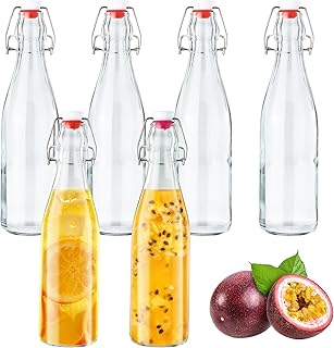 6 Stück Glasflaschen 500ml mit Bügelverschluss, Glasflaschen zum Befüllen,für Likörflaschen,…