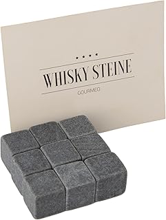 Whisky Steine 9 Stück – aus natürlichen Basalt -Wiederverwendbare Eiswürfel, Whiskysteine, Whi…