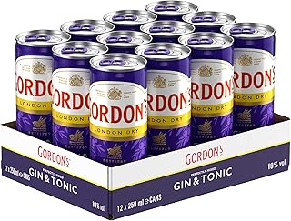 Gordon’s London Dry Gin & Tonic, Erfrischendes Wacholder-Mixgetränk mit 10 Prozent Alkohol, 12 D…