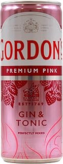 Gordon’s Premium Pink Distilled Gin & Tonic, Erfrischendes Pink-Mixgetränk mit 10 Prozent Alkoho…