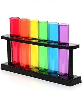 CKB LTD – Bar Amigos – Neon Kunststoff Reagenzglasaufnahme Shooters Gläser mit Stand – Lila, Bla…