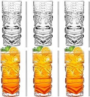Transparente Tiki-Gläser, Set mit 170-400 ml, moderne Bar-Tiki-Cocktailgläser, perfekt für exo…