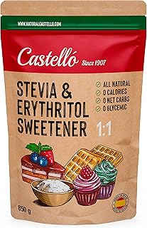 Stevia + Erythrit 1:1 Süßstoff | 1g = 1g Zucker | 100% Natürlich schmeckender Zuckerersatz – 0…