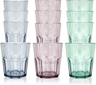 Camping Gläser Unzerbrechlich Diamond Design Gläser – 12er Set – CocktailGläser Plastik Gläse…