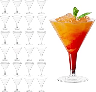 MATANA 24 Plastik Cocktailgläser, Martini Gläser Kunststoff, 210ml – Wiederverwendbar – Mehrweg…