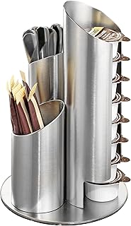 Esmeyer 400-2647 Portionsspender Multi aus mattiertem Edelstahl, für Milchdöschen, Zuckertüten…