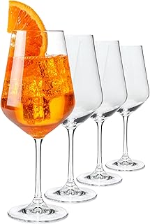 Aperol Spritz Gläser, 4 Stück, 50cl, Glas, spülmaschinenfest, stoßfest, kristallklar, Aperiti…