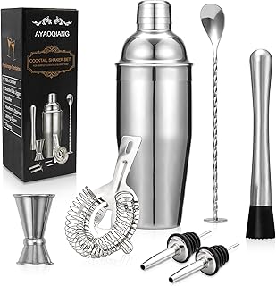 Cocktail Set, 7 Teileig Cocktail Shaker Cocktail Mixer Geschenk, Premium Shaker 750ML, Cocktailsh…