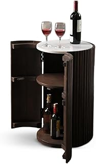 iAnanas Barschrank Premium Luxus Rustikales Weinregal aus Holz mit Marmorplatte dekorativer Weins…