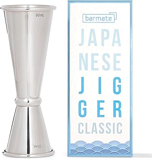 Japanese Jigger, Messbecher aus Edelstahl mit Innen-Skala, max. 60ml/30ml, hochwertiges Bar-Zubeh…