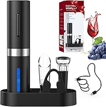 CIRCLE JOY Elektrischer Weinöffner-Set, Wiederaufladbares 5-in-1 Weinöffner-Geschenkset mit Lad…