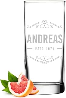 polar-effekt Longdrinkglas 485 ml mit personalisierter Gravur – transparentes Trinkglas mit Namen…