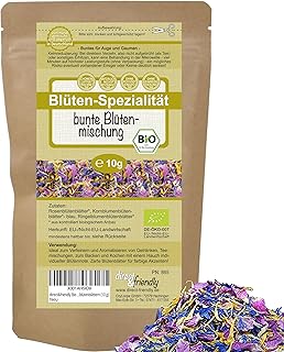 direct&friendly | bunte Bio Blütenmischung | 10g | farbenfroher Blütenmix essbar | Blüten Topp…