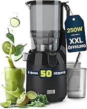 LEBENLANG Entsafter Slow Juicer – Inkl. Rezeptbuch & Große 135mm Öffnung I Perfekt für Obst ga…