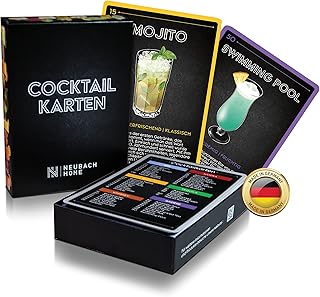 Cocktail Karten – 50 Rezepte im Set inkl. Erklärung und Videos – Bar Zubehör – Party Deko – Ges…