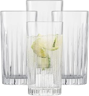 SCHOTT ZWIESEL Longdrinkglas Stage (4er-Set), Trinkglas für Longdrinks mit Relieff, spülmaschin…