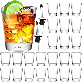 SuproBarware Schnapsgläser, 24er Set, geschenke für männer 50 ml Rock Schnaps Dicke Boden Shot…