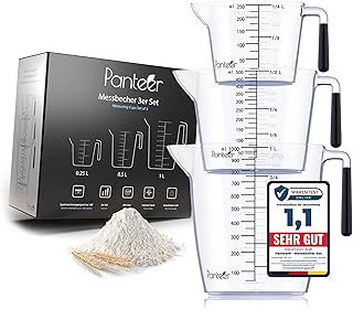 Messbecher Set – 3 Stück (1L, 500ml, 250ml) – BPA-frei, Hitzebeständig und Spülmaschinenfe…