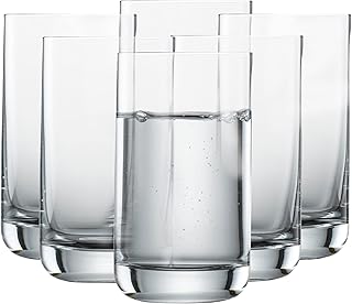 SCHOTT ZWIESEL Allround Becher Simple (6er-Set), geradliniges Trinkglas für Wasser oder Saft, sp…