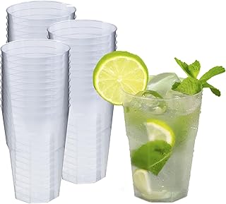 30x Cocktailbecher 300ml – Wiederverwendbare Partybecher Cocktail Becher Hartplastik Mehrwegtrink…