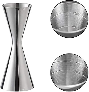 Delgeo Edelstahl Cocktail Messbecher,Professioneller Jigger Spirit -Maß mit Mark 10/20/30/45/60m…