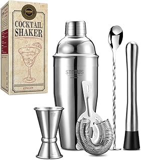 Cocktail Shaker, STNTUS 750ml Cocktail Shaker Edelstahl, 5 Stück Professionell Cocktailshaker Se…