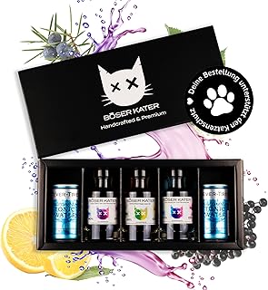 BÖSER KATER Farbwechsel Gin Tasting-Set | Hochwertige Geschenkbox | Perfekte Geschenkidee | 3x 1…
