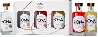 NONA Geschenkset Alkoholfrei – 3x20cl Spirituosen (June, Spritz, Ginger) + Rezeptheft – Edles…