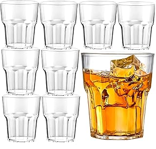 8 Stück 260ml Wassergläser aus Kunststoff, Spülmaschinenfest Acrylglas Trinkbecher, BPA-frei B…