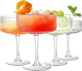 Martini-Gläser, Kristall-Coupe-Gläser, Cocktailgläser, 4er-Set, große und ausgefallene Cockta…