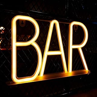 LED Buchstaben BAR Schild, Warmweißes Leuchtschild mit USB & Batteriebetrieb, LED Schild Neonlic…