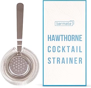 Cocktail Strainer, Barsieb aus Edelstahl passend auf alle Shaker, hochwertiges Barzubehör (silver)