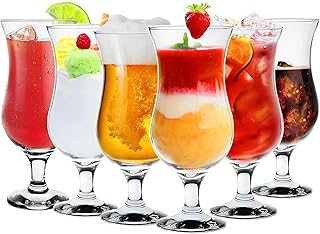 Cocktailgläser 6er Set 460ml – Transparente Eiskaffe Gläser, Milchshake Gläser & Longdrinkglä…