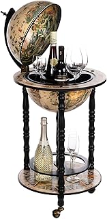 Hausbar Barwagen 33001WB Schwarzweiß 100cm Globusbar Deko Bartisch Weltkugel