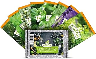 FLORTUS Cocktailkräuter Samen Set | Kräuter Set Geschenk | 8 verschiedene Kräutersamen | Cockt…