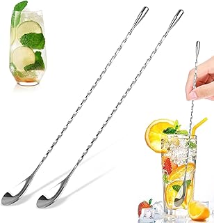 2 Stück Barlöffel-30.5cm-Rühroffel Langer Cocktail Rührer Gin Löffel aus Edelstahl Professio…