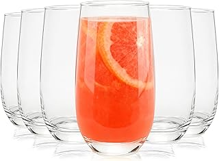 6er-Set Hochball-Gläser, klassische und langlebige Glasware, spülmaschinenfest, ideal für Cock…