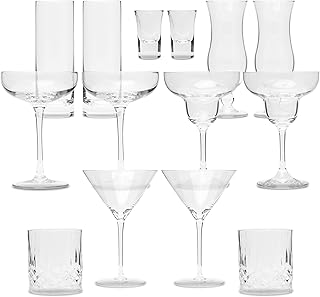 Cocktail Gläser Set 14-teiliges Set mit verschiedenen Gläsern | Hochwertig und langlebig | Spü…